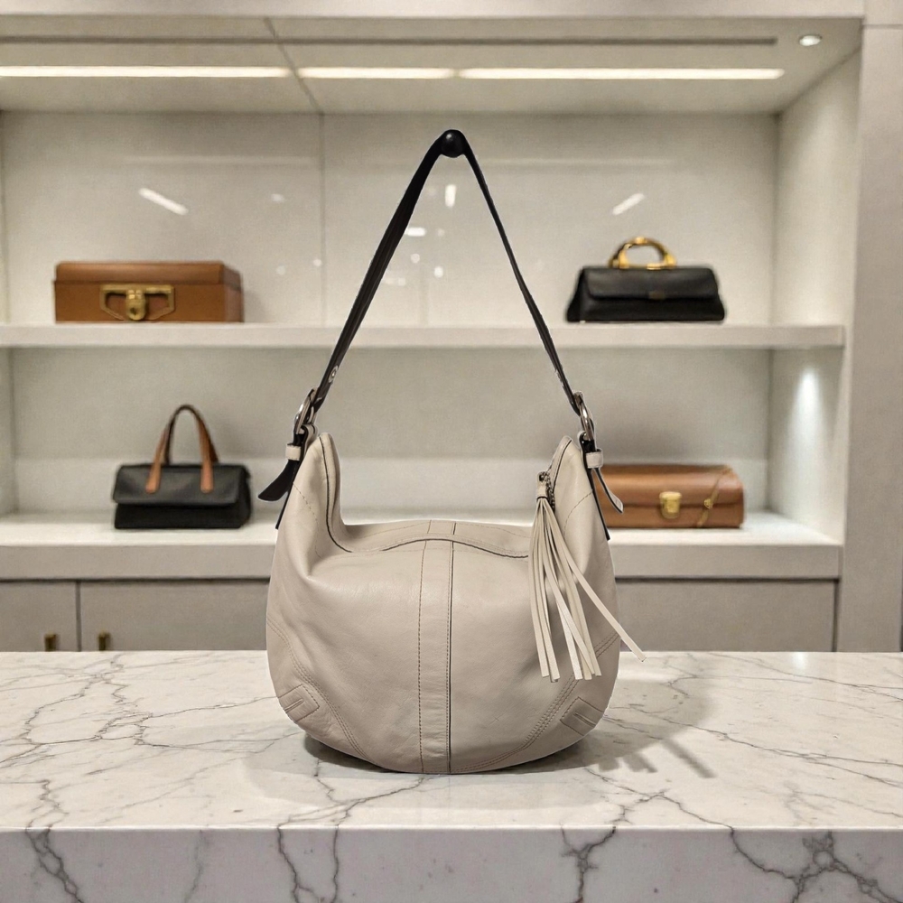 Coach Soho Hobo Vintage Cream Leather Shoulder Bag